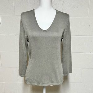 Eileen Fisher Gray/Taupe Knit Tunic